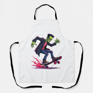 Frankenstein Skater – Coole Halloween Streetwear-S Schürze