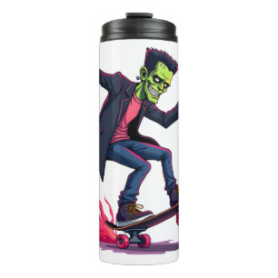 Frankenstein Skater � Coole Halloween Streetwear-S Thermosbecher