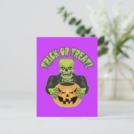Frankenstein Skull Postkarte (Stehend Vorderseite)