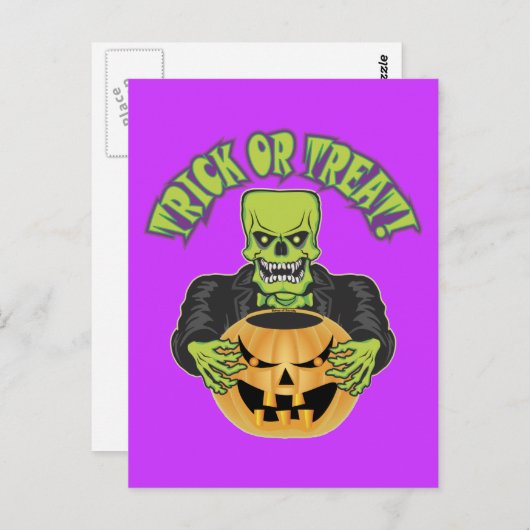 Frankenstein Skull Postkarte (Vorne/Hinten)