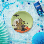 Frankenstein, Spuk Haus, Halloween Pappteller (Party)