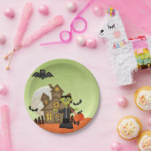 Frankenstein, Spuk Haus, Halloween Pappteller (Party)