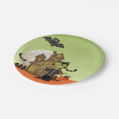 Frankenstein, Spuk Haus, Halloween Pappteller (Schrägansicht)