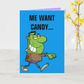 Frankenstein Süßigkeits-Monster Karte (Gelbe Blume)