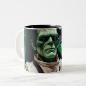 Frankenstein Two-Tone-Kaffee-Tasse Zweifarbige Tasse (Vorderseite Links)