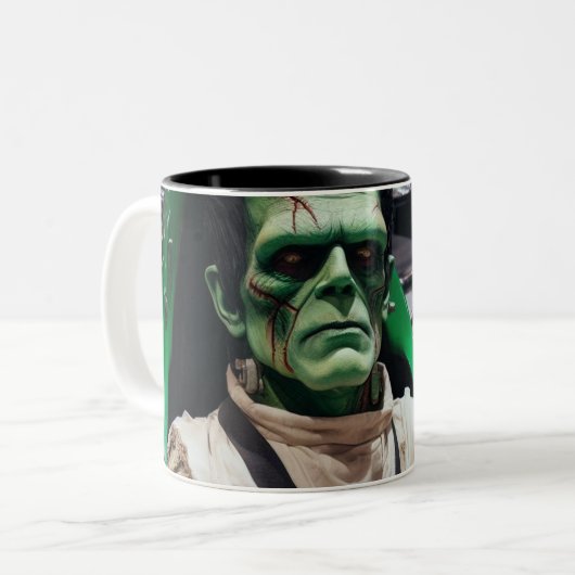 Frankenstein Two-Tone-Kaffee-Tasse Zweifarbige Tasse (Vorderseite Links)