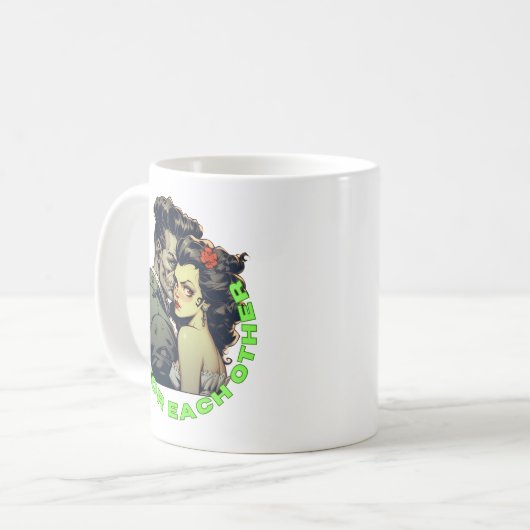 Frankenstein und die Brautkaffee-Tasse Kaffeetasse (Vorderseite Links)