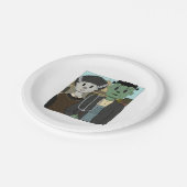 Frankenstein und Frankenstein Pappteller (Schrägansicht)