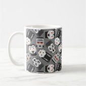 Frankenstein und spukhafte Freunde - schwarz, weiß Kaffeetasse (Links)