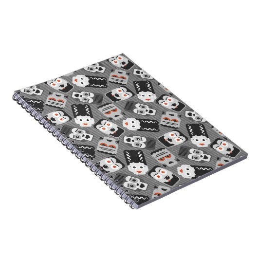 Frankenstein und spukhafte Freunde - schwarz, weiß Notizblock (Rechte Seite)