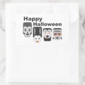 Frankenstein und spukhafte Freunde - schwarz, weiß Rechteckiger Aufkleber (Tasche)