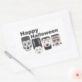 Frankenstein und spukhafte Freunde - schwarz, weiß Rechteckiger Aufkleber (Umschlag)