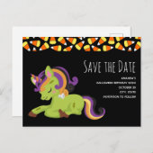 Frankenstein Unicorn Birthday Save the Date Einladungspostkarte (Vorne/Hinten)