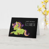 Frankenstein Unicorn Halloween Zeichnend Geburtsta Karte (Gelbe Blume)