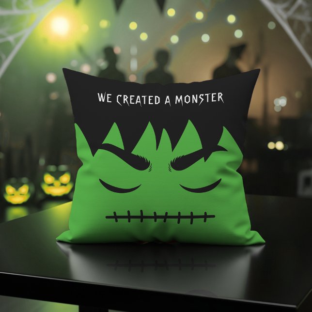 Frankenstein Wir schufen ein Monster Halloween Kissen (Frankenstein We Created a Monster Halloween Throw Pillow
)