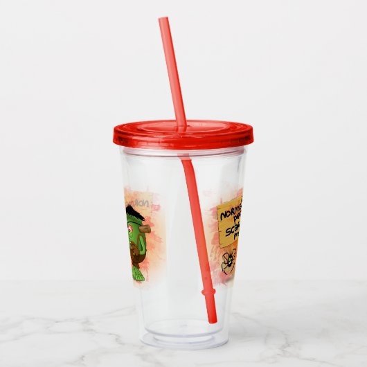 Frankenstein-Zeichen "Normal People Scare Me" Acryltrinkbecher (Links)