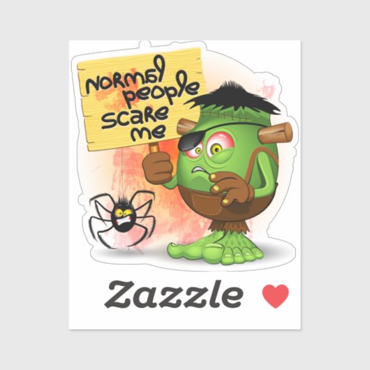 Frankenstein-Zeichen "Normal People Scare Me" Aufkleber (Blatt)