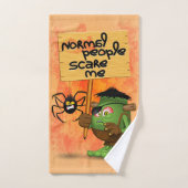 Frankenstein-Zeichen "Normal People Scare Me" Badhandtuch Set (Handtuch)
