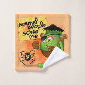 Frankenstein-Zeichen "Normal People Scare Me" Badhandtuch Set (Waschlappen)