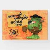 Frankenstein-Zeichen "Normal People Scare Me" Banner (Horizontal)