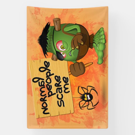 Frankenstein-Zeichen "Normal People Scare Me" Banner (Vertikal)