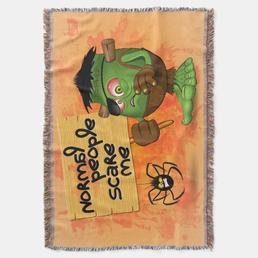 Frankenstein-Zeichen "Normal People Scare Me" Decke (Vorderseite Vertikal)
