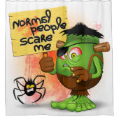 Frankenstein-Zeichen "Normal People Scare Me" Duschvorhang (Vorderseite)