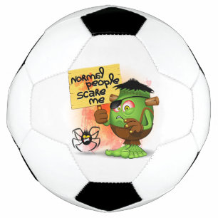 Frankenstein-Zeichen "Normal People Scare Me" Fußball