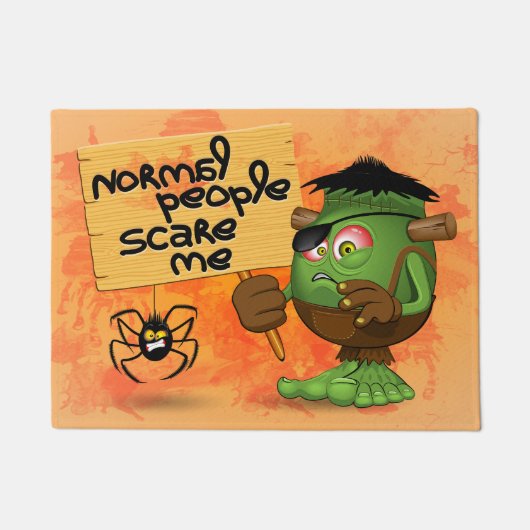 Frankenstein-Zeichen "Normal People Scare Me" Fußmatte (Vorderseite)