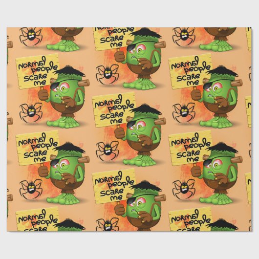 Frankenstein-Zeichen "Normal People Scare Me" Geschenkpapier (Flach)