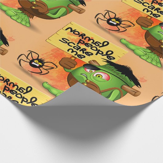 Frankenstein-Zeichen "Normal People Scare Me" Geschenkpapier (Ecke)