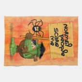 Frankenstein-Zeichen "Normal People Scare Me" Geschirrtuch (Horizontal)