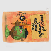 Frankenstein-Zeichen "Normal People Scare Me" Golfhandtuch (Horizontal)