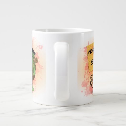 Frankenstein-Zeichen "Normal People Scare Me" Jumbo-Tasse (Rückseite)