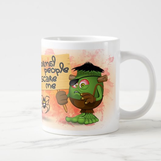 Frankenstein-Zeichen "Normal People Scare Me" Jumbo-Tasse (Rechts)