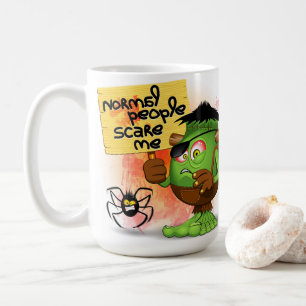 Frankenstein-Zeichen "Normal People Scare Me" Kaffeetasse