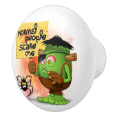 Frankenstein-Zeichen "Normal People Scare Me" Keramikknauf (Rechts)