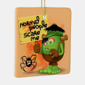 Frankenstein-Zeichen "Normal People Scare Me" Keramikornament (Rechts)