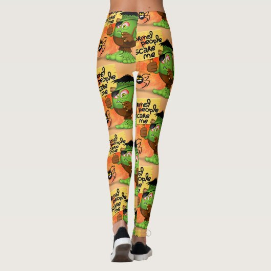 Frankenstein-Zeichen "Normal People Scare Me" Leggings (Rückseite)