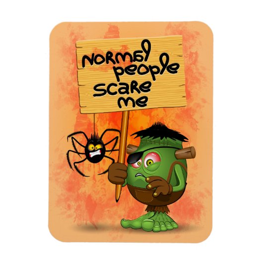 Frankenstein-Zeichen "Normal People Scare Me" Magnet (Vertikal)