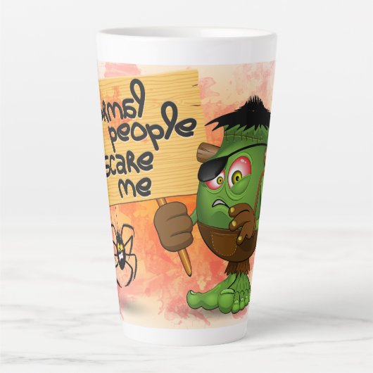 Frankenstein-Zeichen "Normal People Scare Me" Milchtasse (Vorderseite)