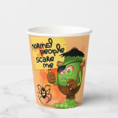 Frankenstein-Zeichen "Normal People Scare Me" Pappbecher (Rückseite)