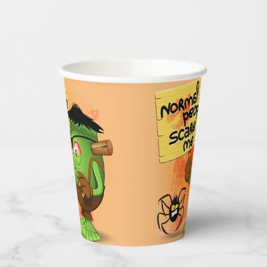 Frankenstein-Zeichen "Normal People Scare Me" Pappbecher (Links)