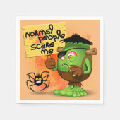 Frankenstein-Zeichen "Normal People Scare Me" Serviette (Vorderseite)