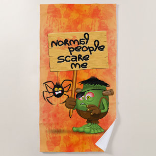 Frankenstein-Zeichen "Normal People Scare Me" Strandtuch
