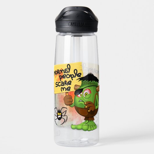 Frankenstein-Zeichen "Normal People Scare Me" Trinkflasche (Rückseite)
