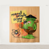 Frankenstein-Zeichen "Normal People Scare Me" Wandteppich (Vorderseite)