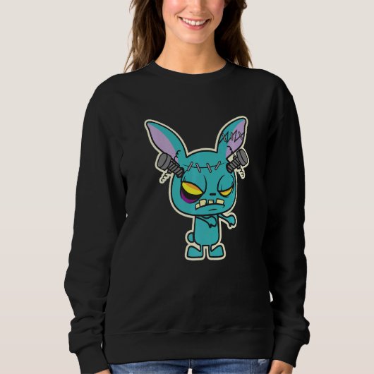 Frankenstein Zombie Bunny Halloween Sweatshirt (Vorderseite)