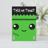 Frankensteinmonster Einladung (Stehend Vorderseite)