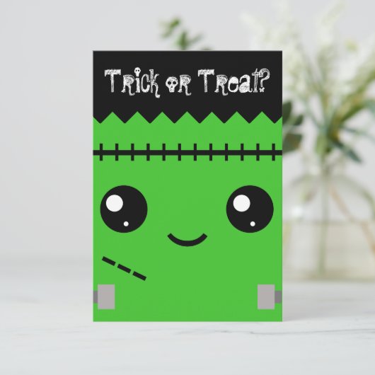 Frankensteinmonster Einladung (Stehend Vorderseite)